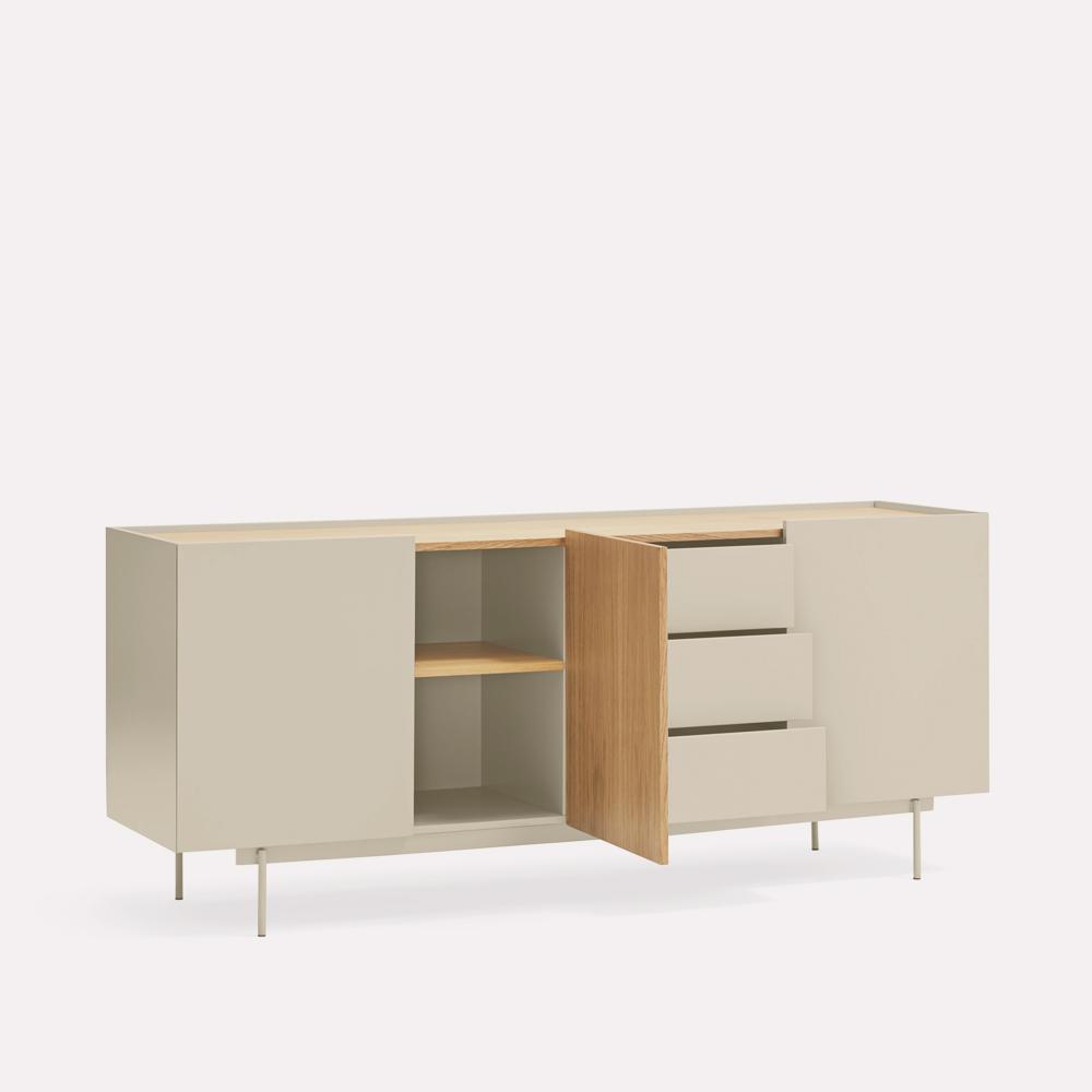 Aparador Otto 3 Puertas 3 Cajones Interiores Roble 180x45 de Teulat