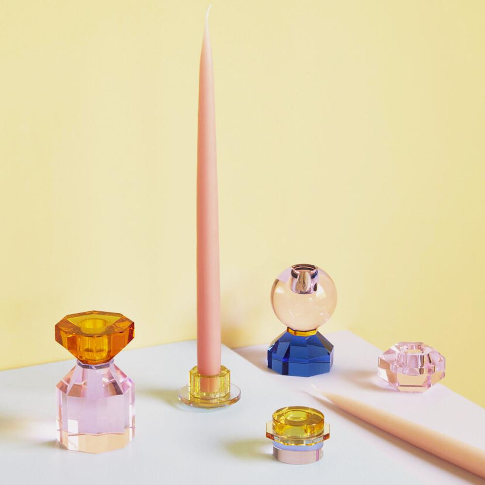 Candelabro Gem Cristal Rosa de Hubsch