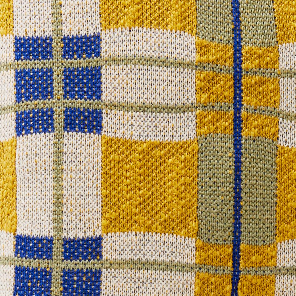 Cojin Kaleido Algodon Ocre-Azul 50x50 de Hubsch
