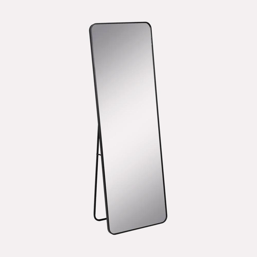 Espejo Suelo Slim Aluminio Negro Caballete 56x165 de Ixia