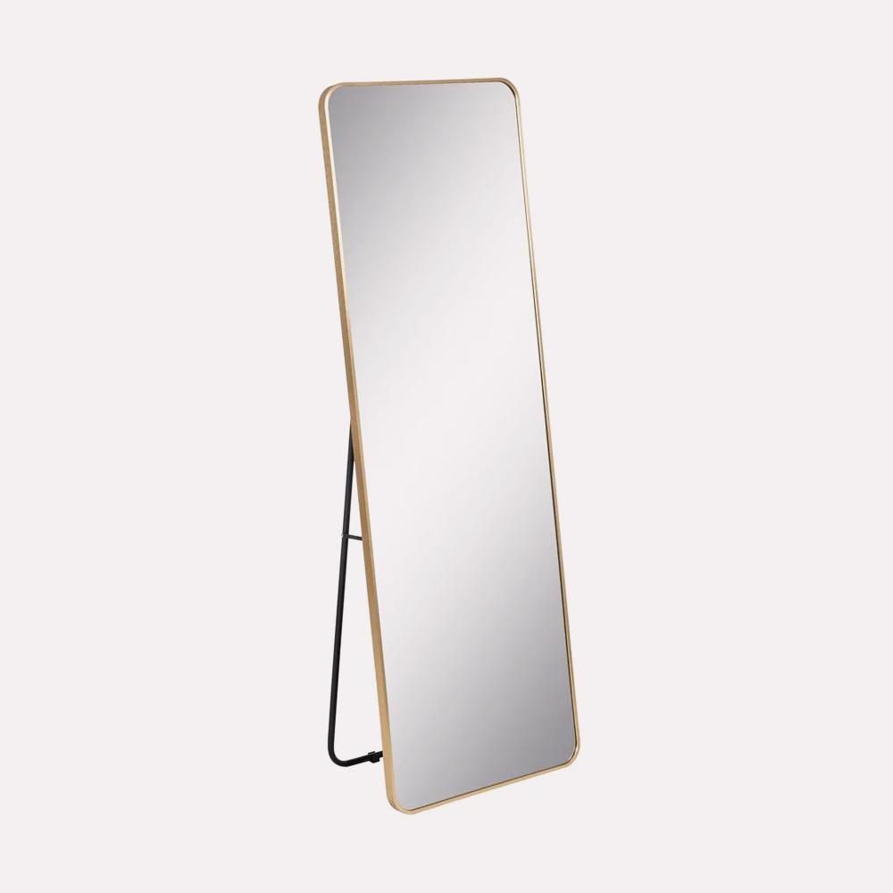 Espejo Suelo Slim Aluminio Oro Caballete 56x165 de Ixia