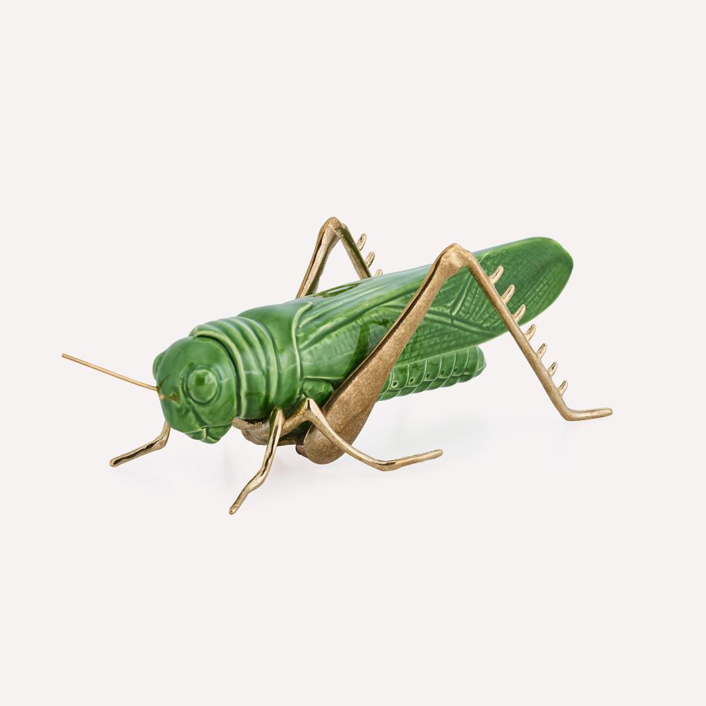 Figura Cerámica SALTAMONTES VERDE LATON