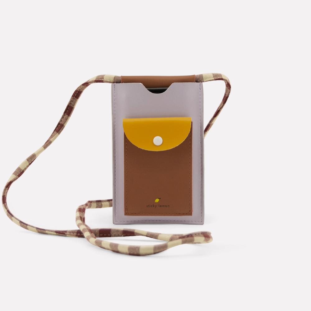 Funda Movil PHONE POUCH GINGHAM XL CHOCOLATE-YELLOW-LILAC