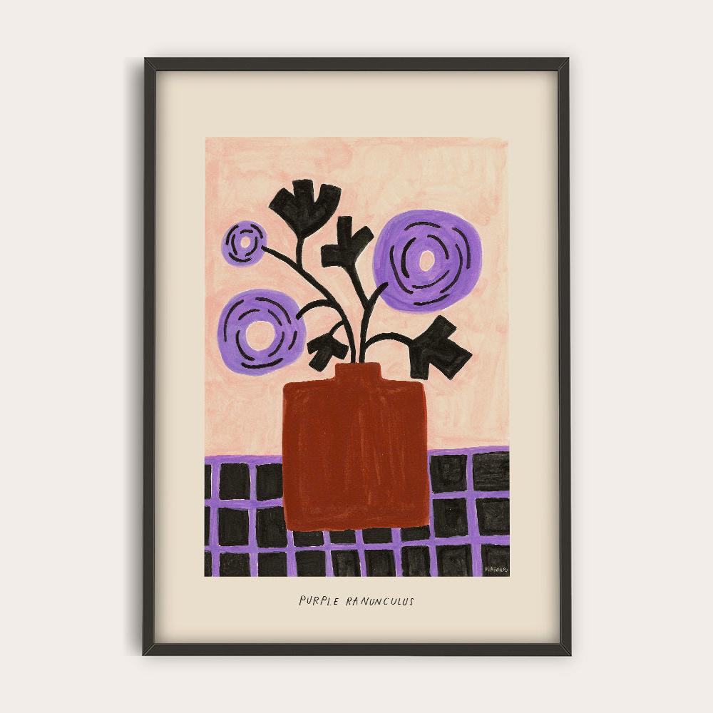 Lamina Madelen Purple Ranunculus de PSTR Studio