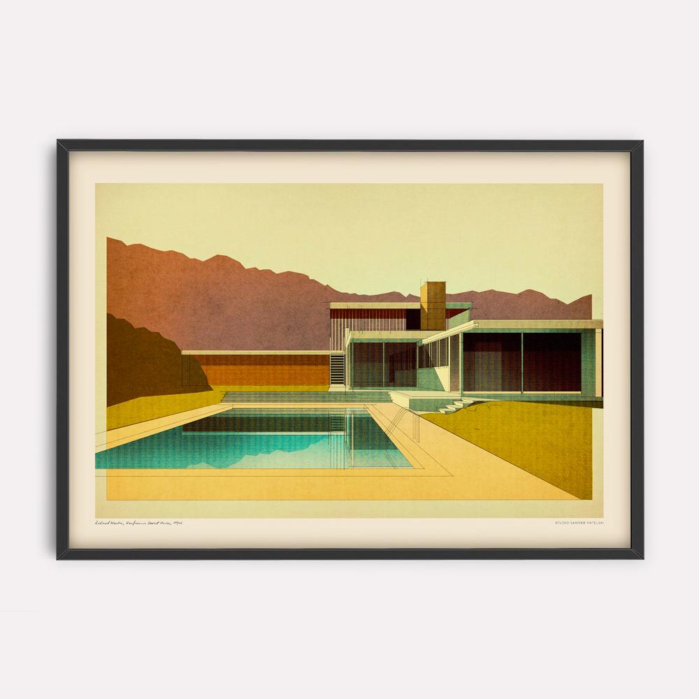Lámina Sander Patelski Richard Neutra Kaufmann Desert House 1946 de PSTR Studio