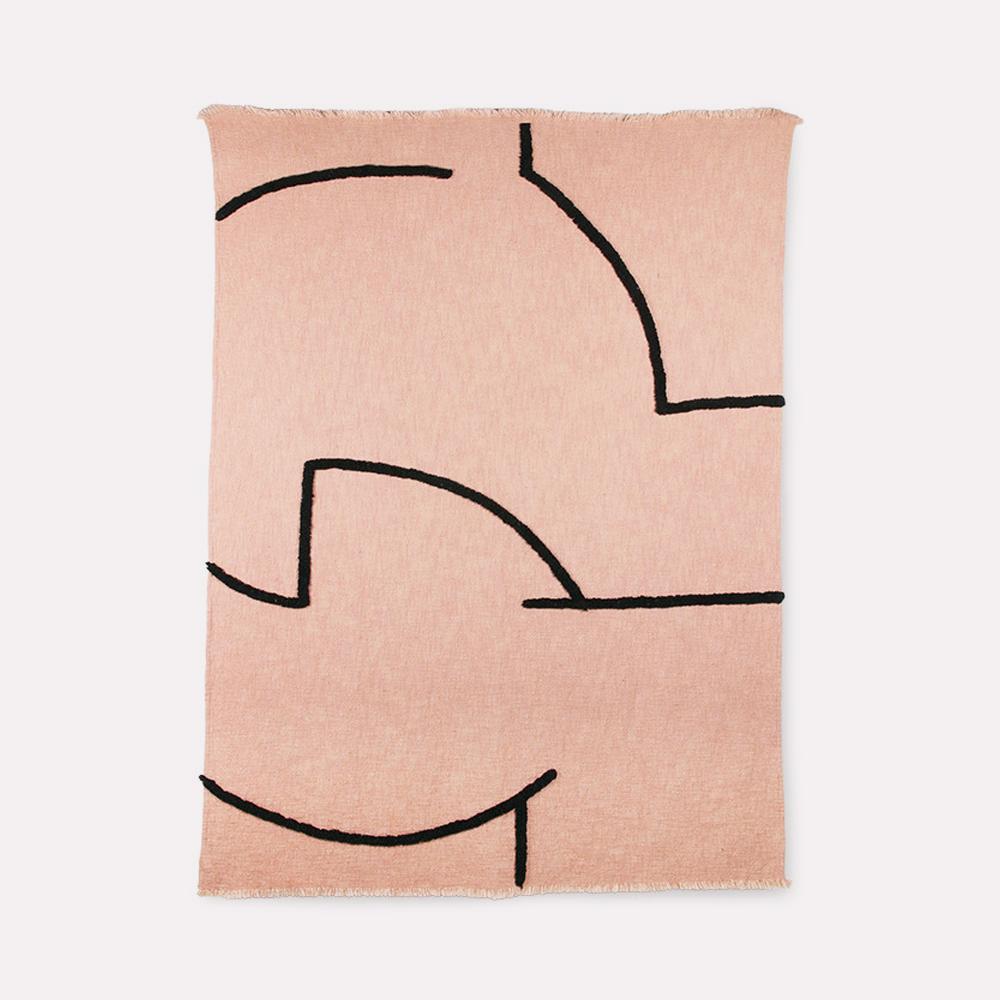 Manta Nude con Lineas Negras en Relieve 130x170 de HKliving