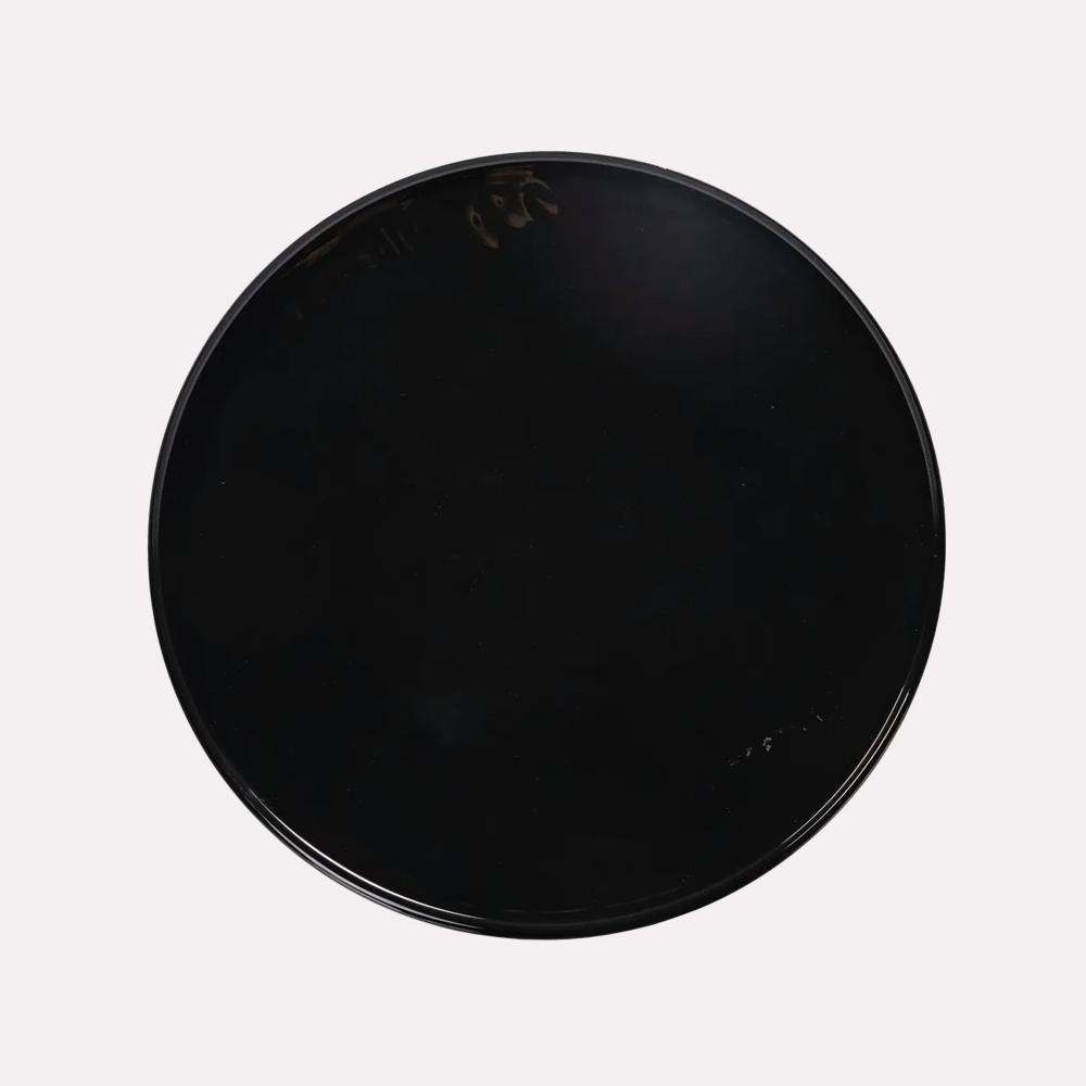 Mesa Auxiliar Eve d45x47 Cristal Ambar Metal Negro de Ixia