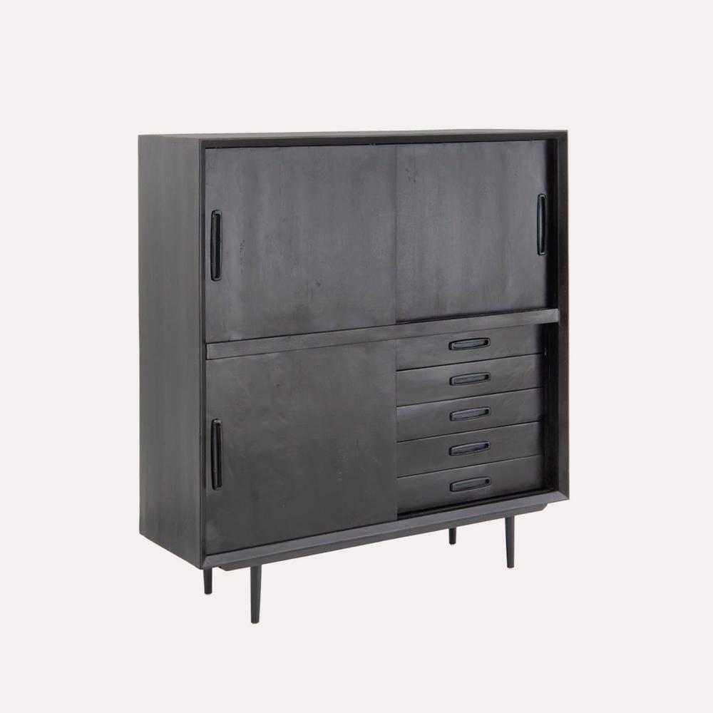 Mueble Auxiliar Hudson 135x40x148 Mango Negro de Ixia