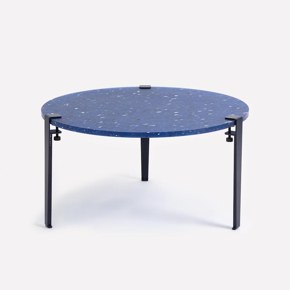 Mesa Centro PACIFICO D80 PLASTICO RECICLADO AZUL