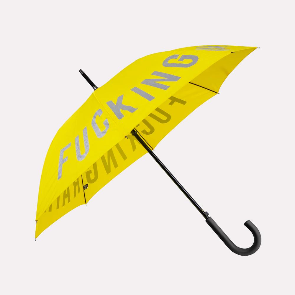 Paraguas Fucking Rain Amarillo Reflectante de Fisura