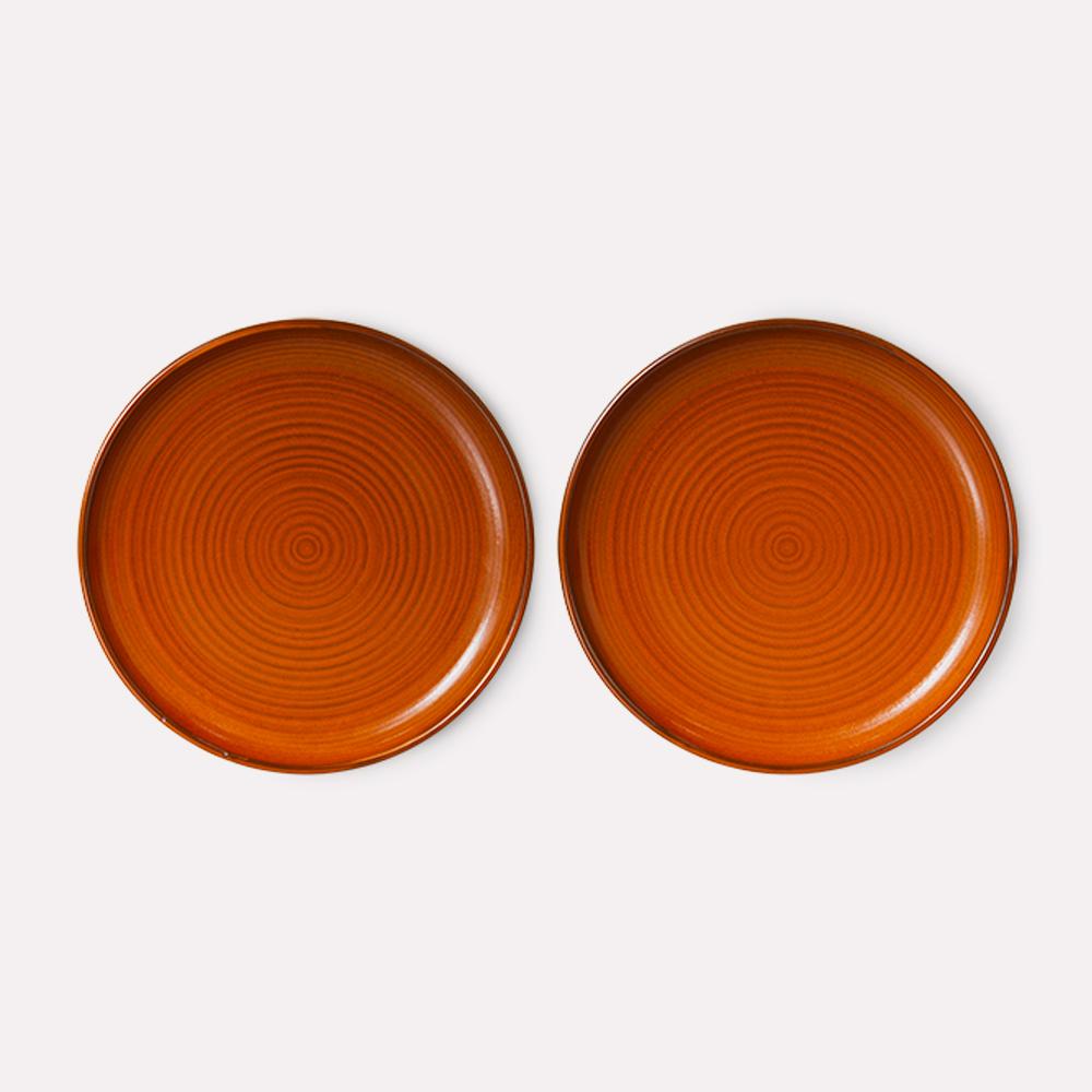 Plato Home Chef Ceramics Dinner Plate Burned Orange Set 2 de HKliving