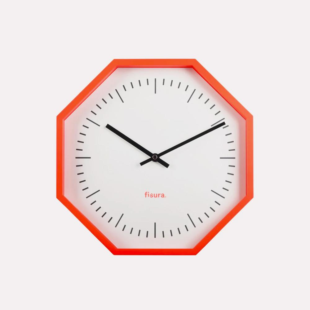 Reloj de Pared Octogonal Neon de Fisura