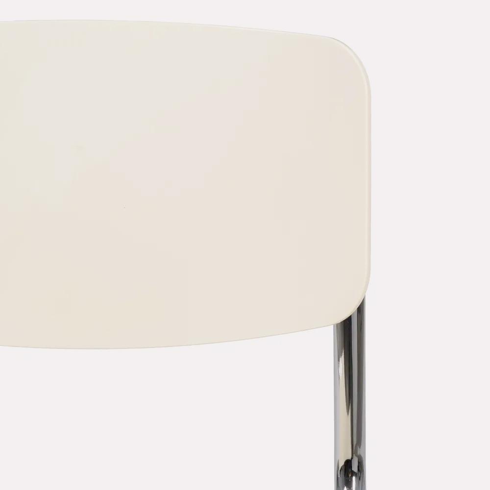 Silla Pecs Acero Cromado con ABS Blanco Roto Set 2 de Ixia