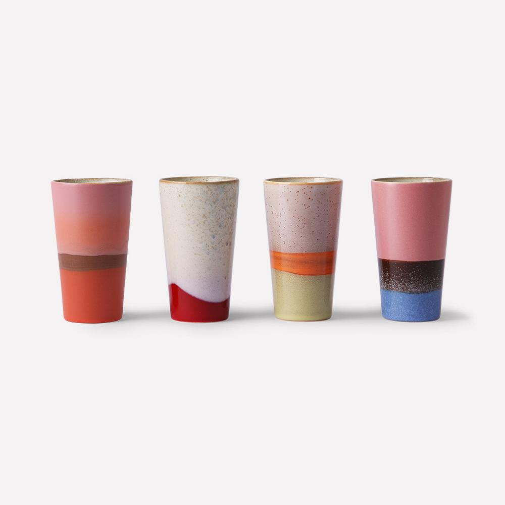Taza Ceramic 70s Latte Mug Aquarius Set 4 de Hkliving