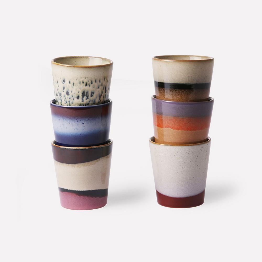 Taza Ceramic 70s Coffee Mug Orion Set 6