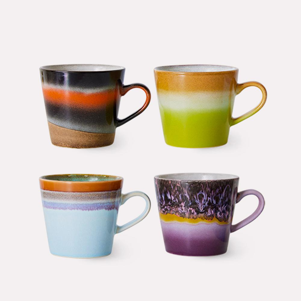 Taza Ceramic 70s Cappuccino Mug Solid Set 2 de HKliving
