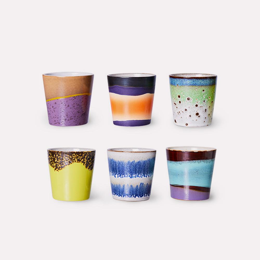 Taza Ceramic 70s Coffee Mug Pluto Set 6 de HKliving