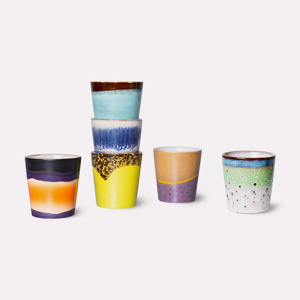 Taza Ceramic 70s Coffee Mug Pluto Set 6 de HKliving