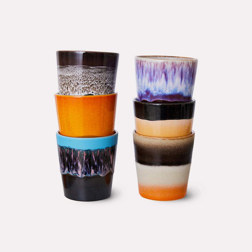 Taza Ceramic 70s Coffee Mug Stellar Set 6 de HKliving