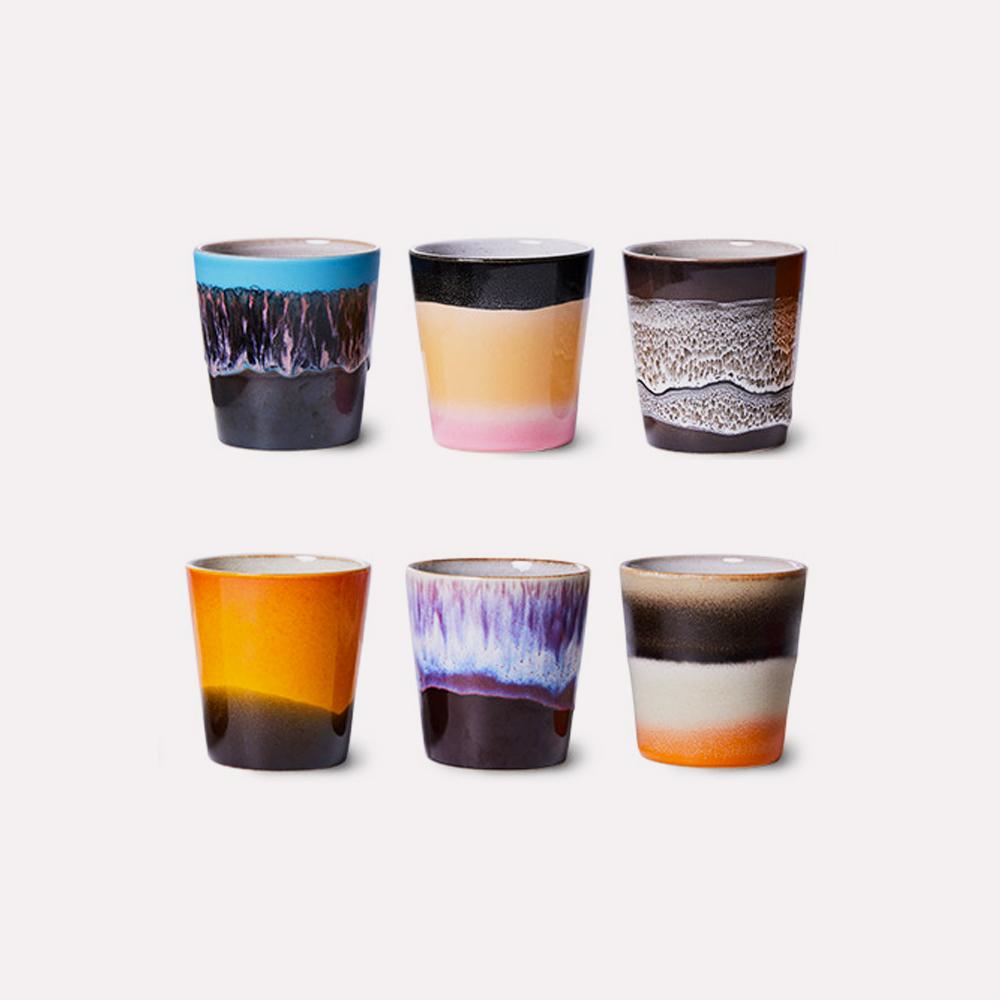 Taza Ceramic 70s Coffee Mug Stellar Set 6 de HKliving
