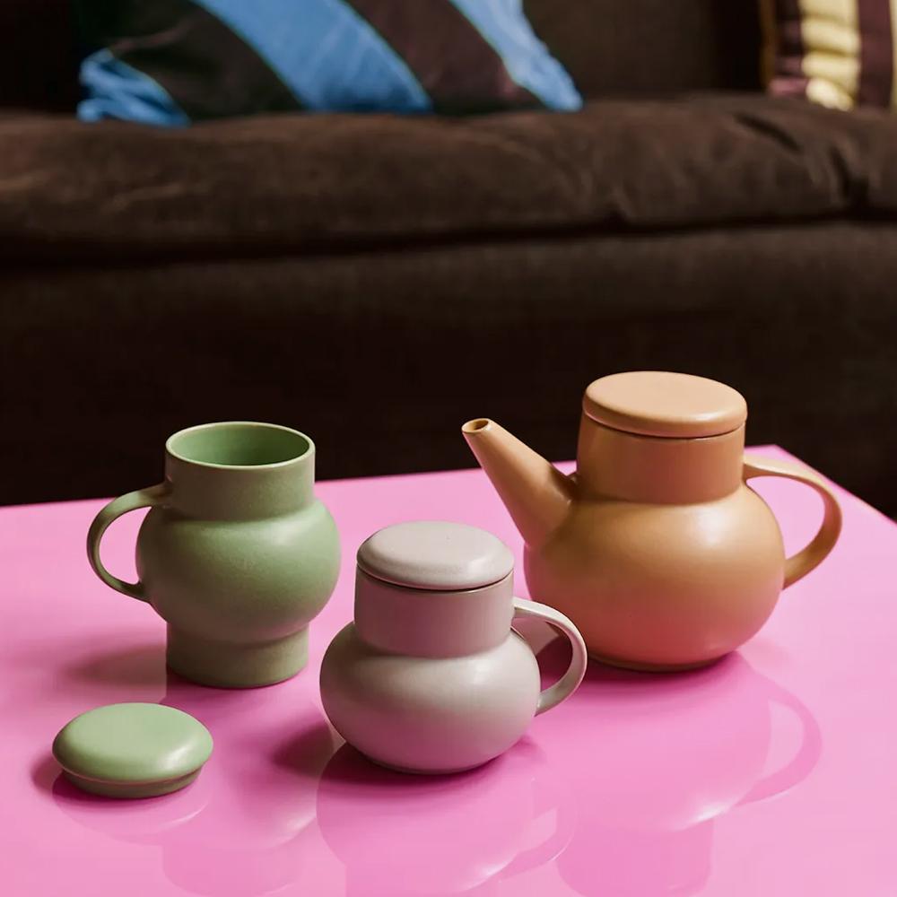 Taza Ceramica Bubble Tea Mint Green de HKliving