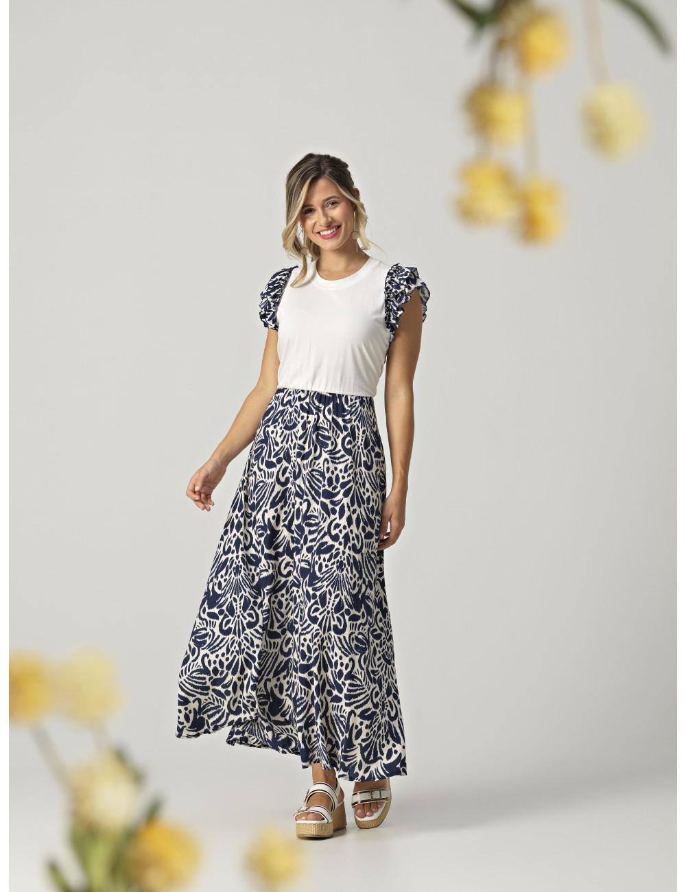 Vestido largo combinado Amichi Alegra Mia
