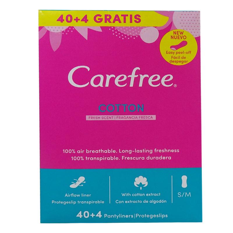 Carefree Salva-Slip Cotton Normal Fresh 40+4 unidades 