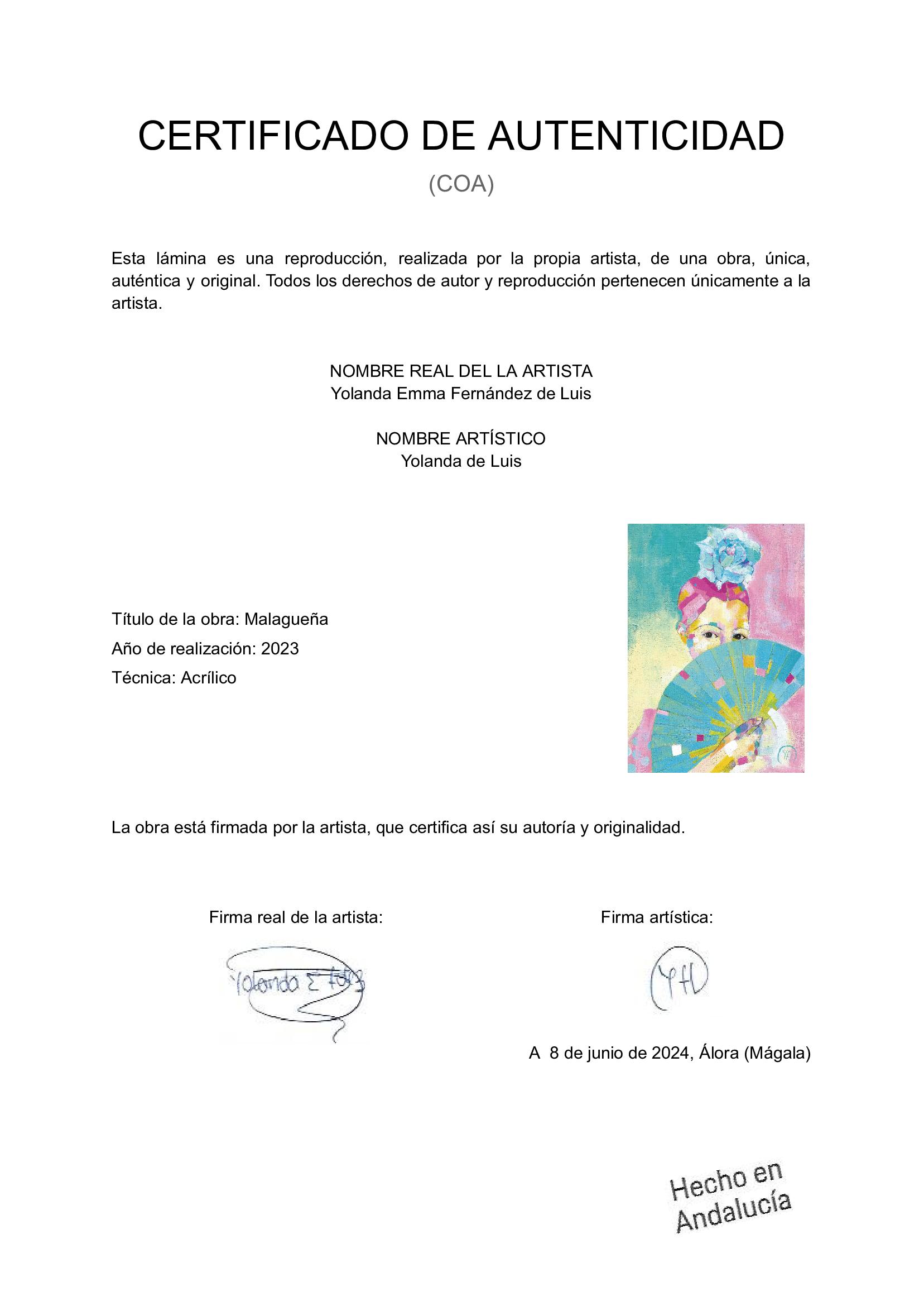 LAMINA PRINT MALAGUEÑA