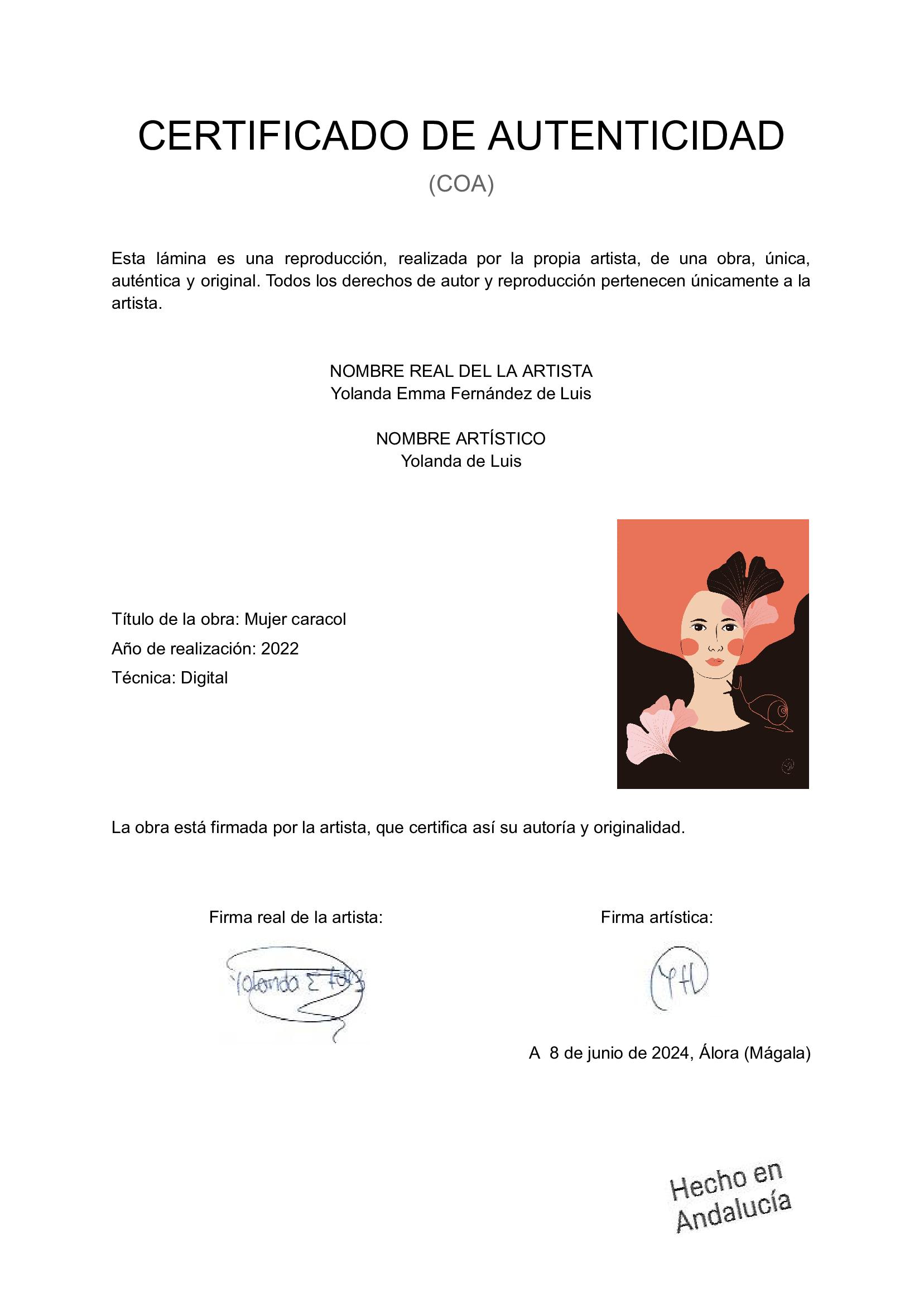 LAMINA PRINT MUJER CARACOL