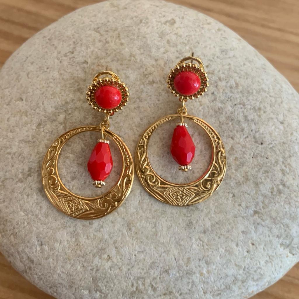 PENDIENTES SULTANA ROJOS