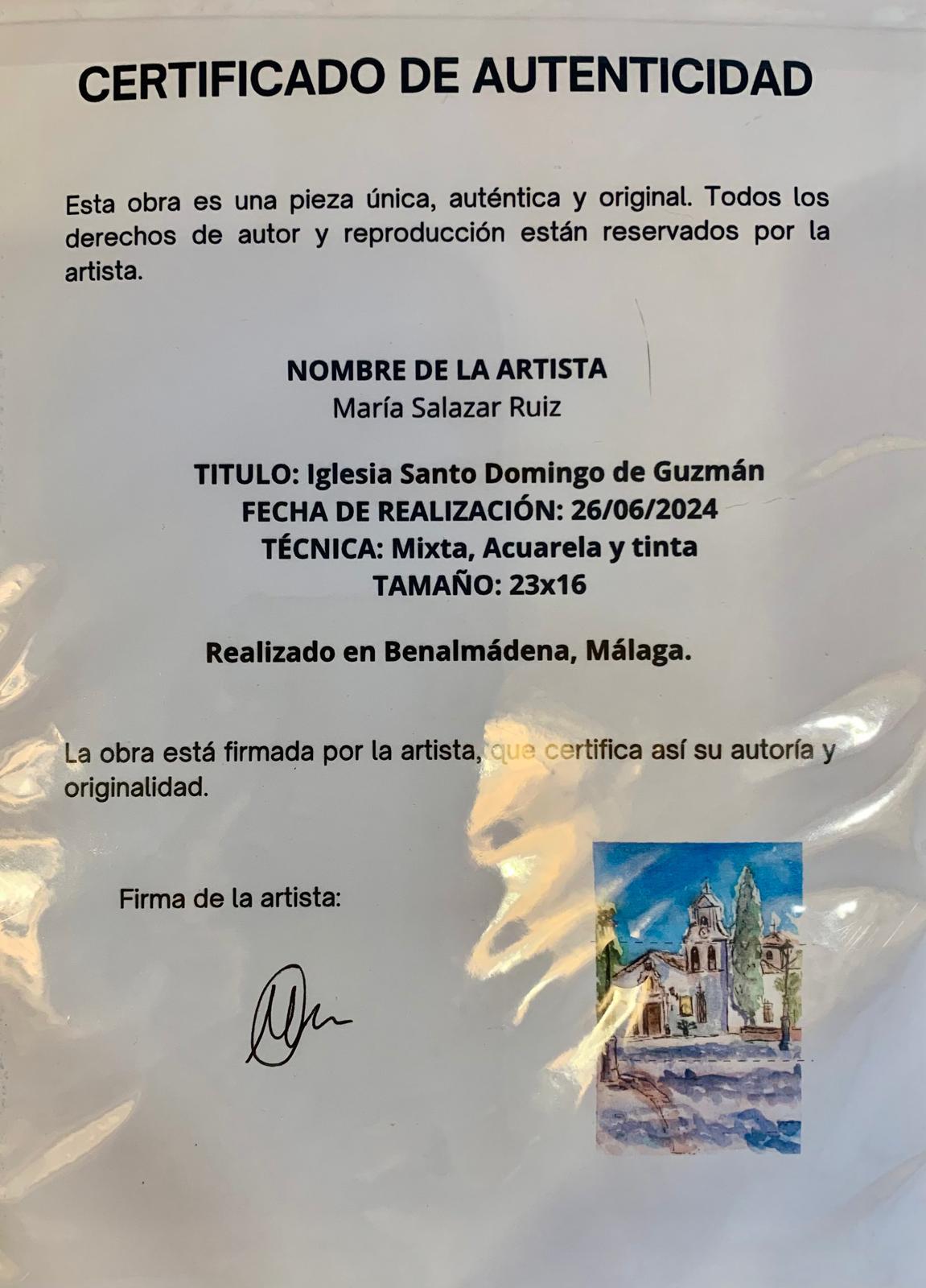 ACUARELA IGLESIA SANTO DOMINGO GUZMAN