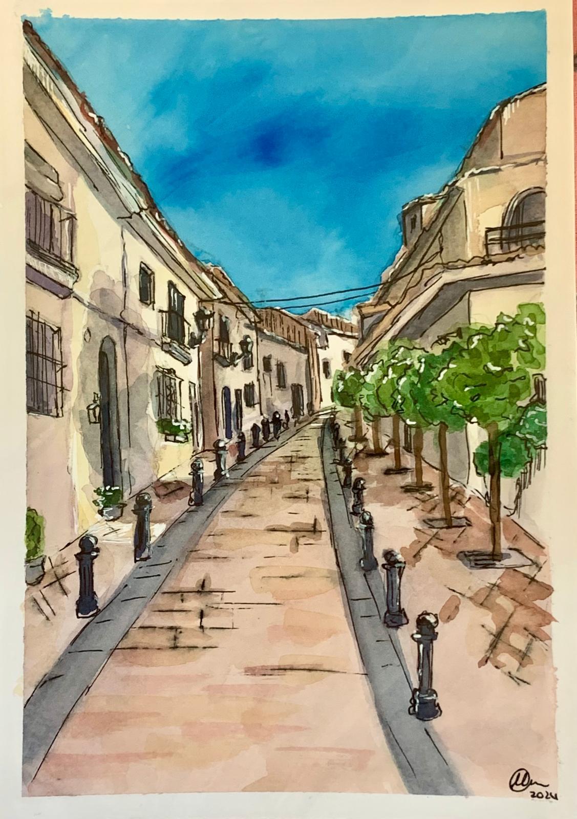 ACUARELA CALLE GABRIEL ESCOBAR
