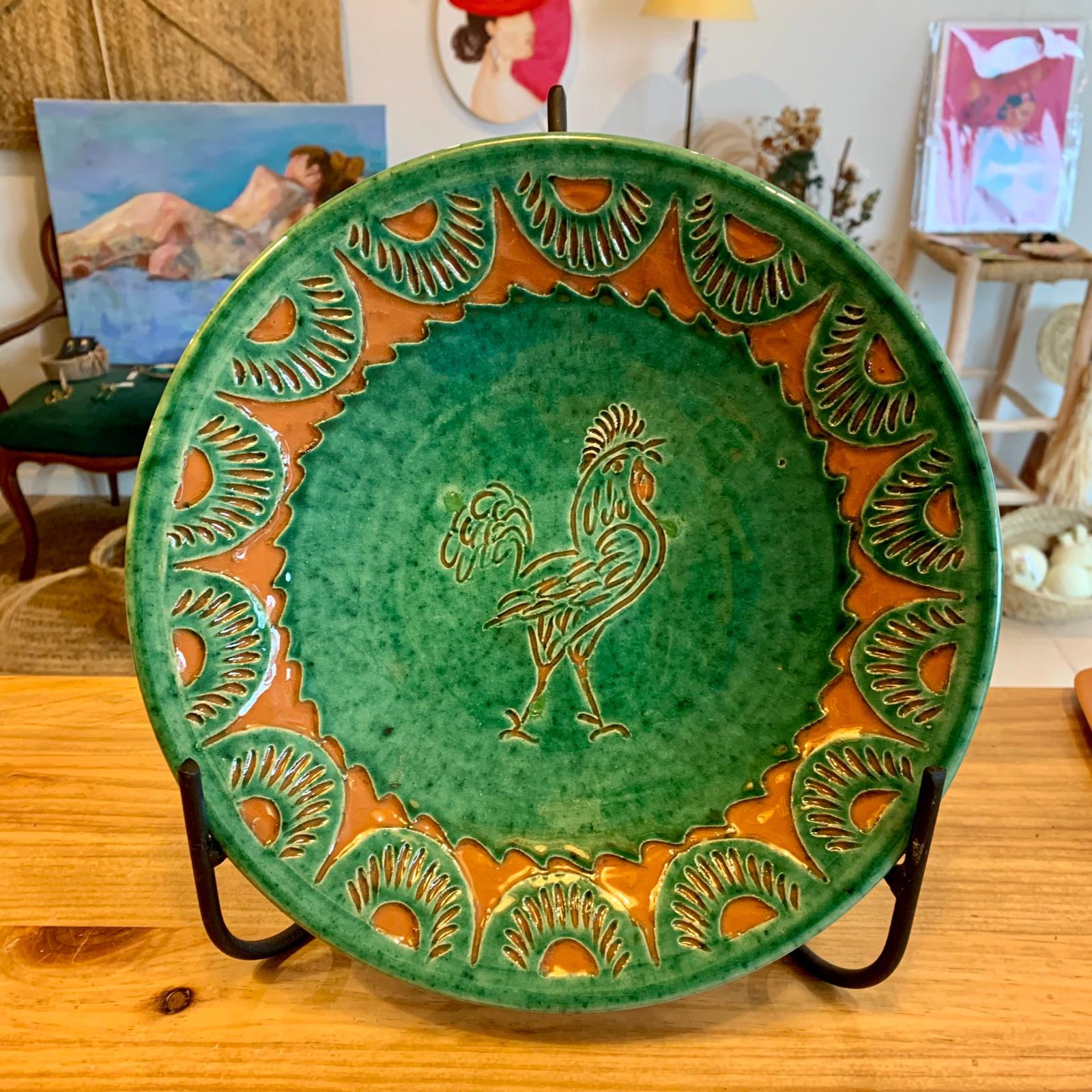 PLATO HONDO VERDE GALLO