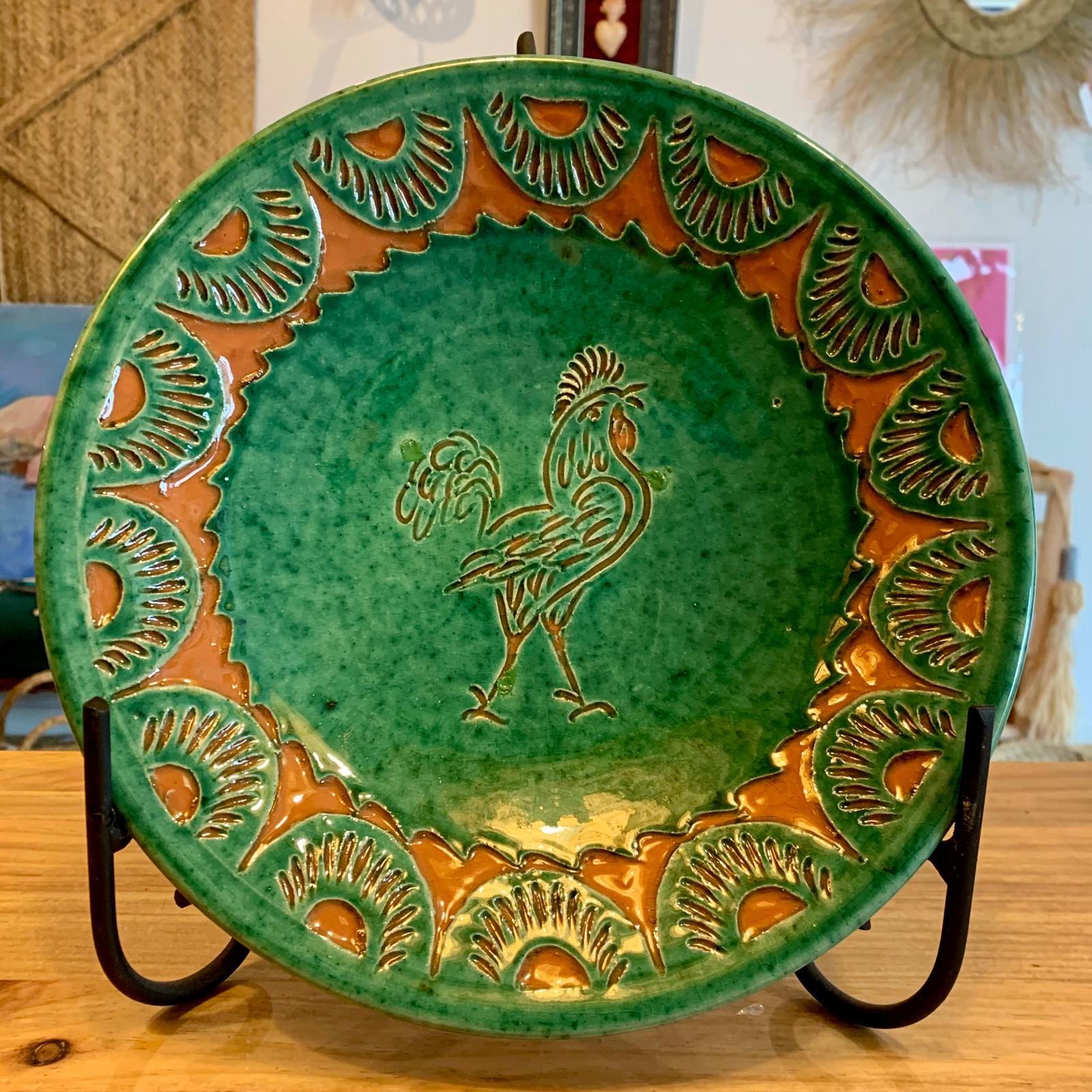 PLATO HONDO VERDE GALLO