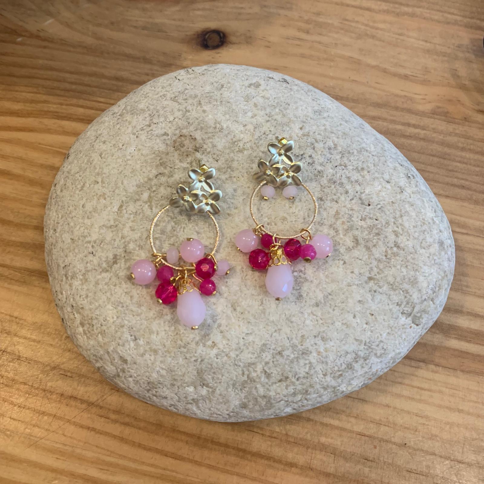 PENDIENTES SUSPIROS FUCSIA ROSA CLARO
