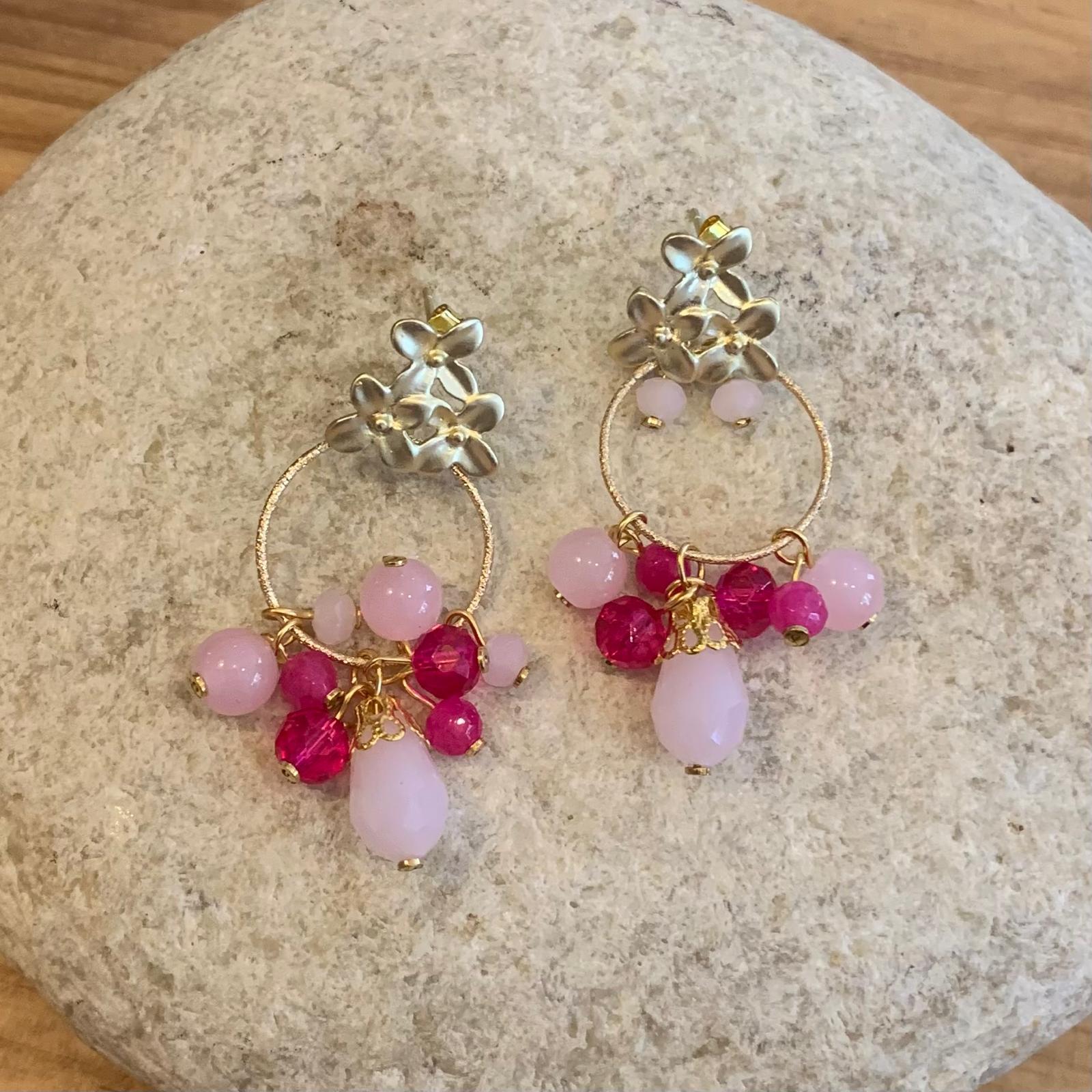 PENDIENTES SUSPIROS FUCSIA ROSA CLARO