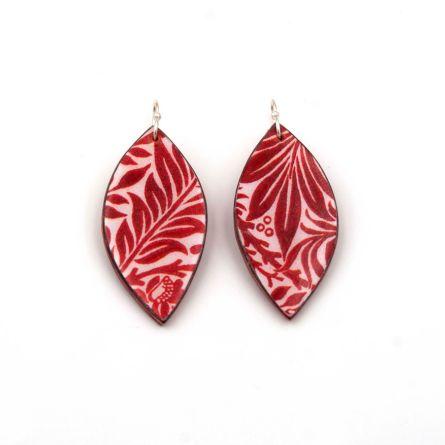 PENDIENTES CLAVELES ROJOS