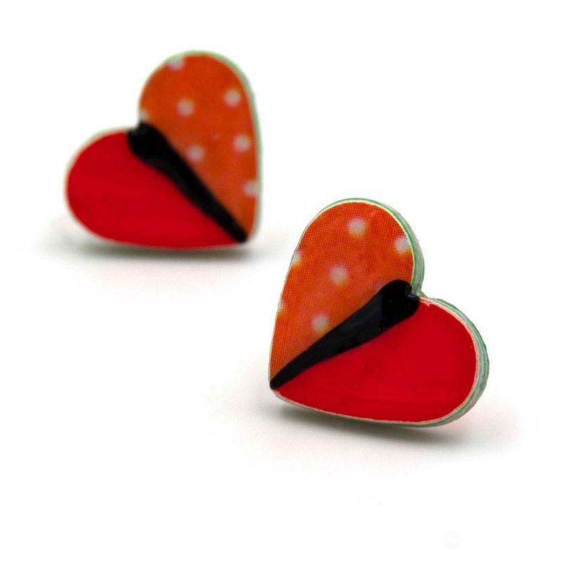 PENDIENTES CORAZONES ROJOS