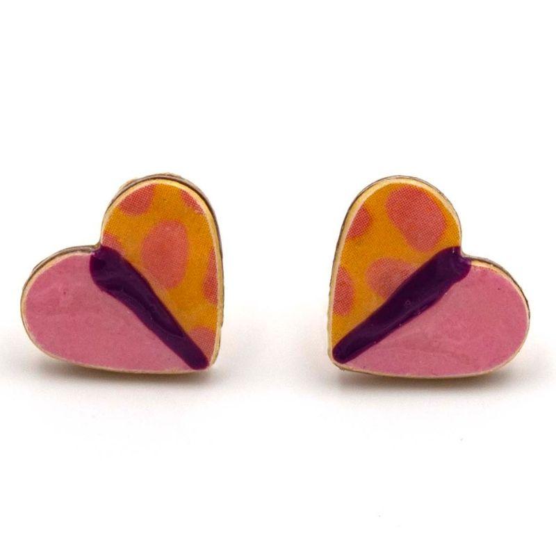 PENDIENTES CORAZONES ROSAS