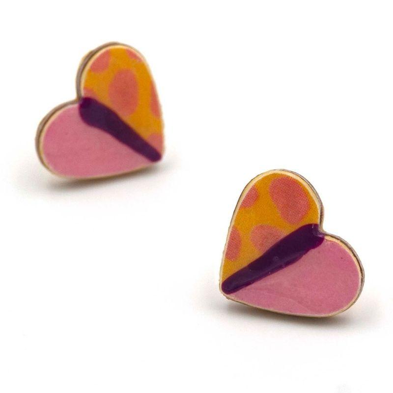 PENDIENTES CORAZONES ROSAS