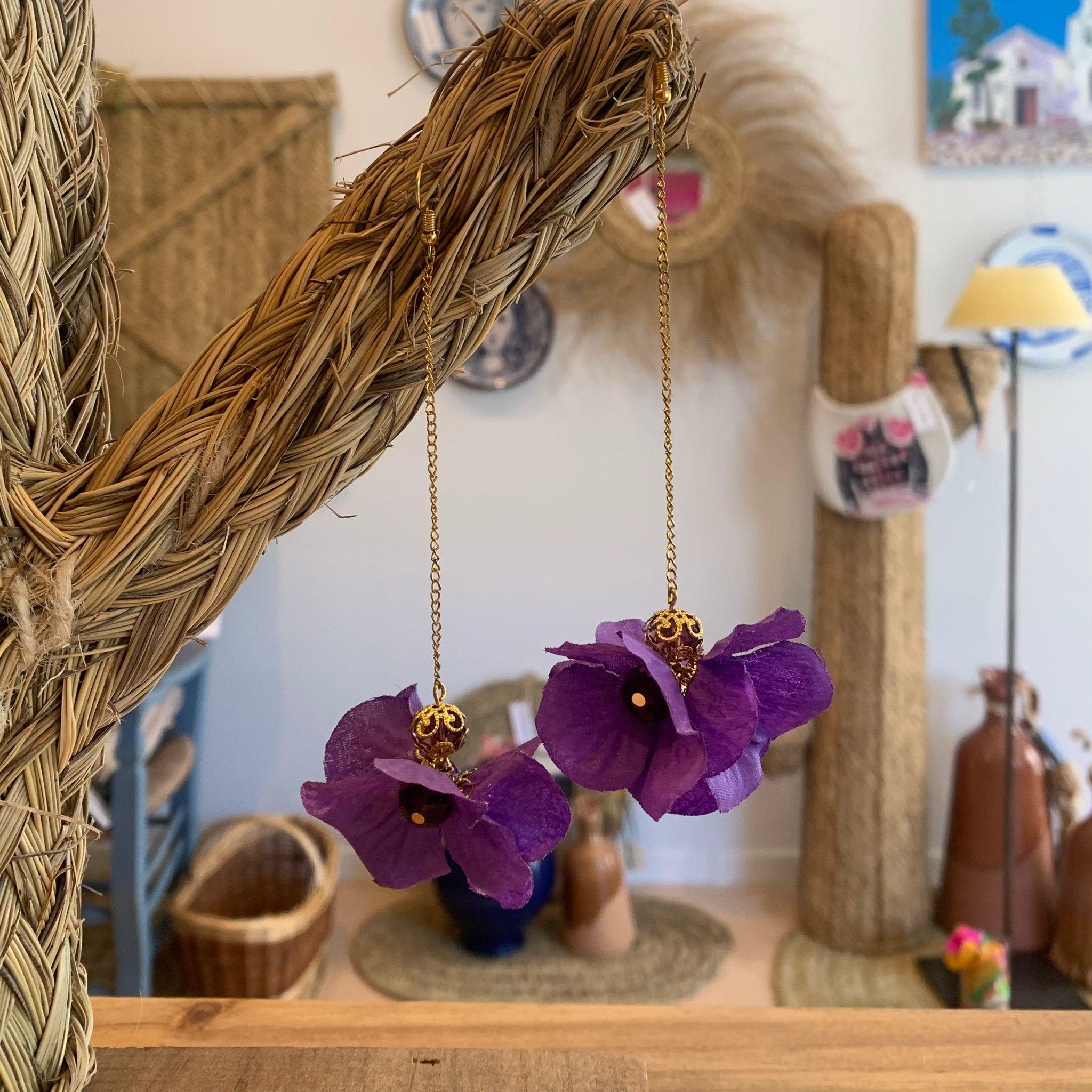 PENDIENTES FLOR VIOLETA