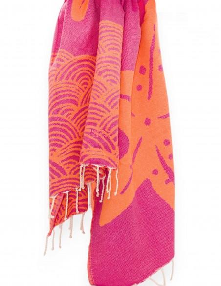 FOUTA TOALLA PAREO 2X1M FUCSIA NARANJA FLUOR