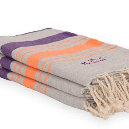 FOUTA TOALLA PAREO 2X1M GRIS NARANJA VIOLETA