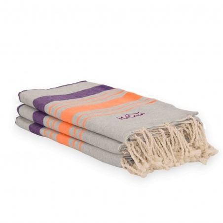 FOUTA TOALLA PAREO 2X1M GRIS NARANJA VIOLETA