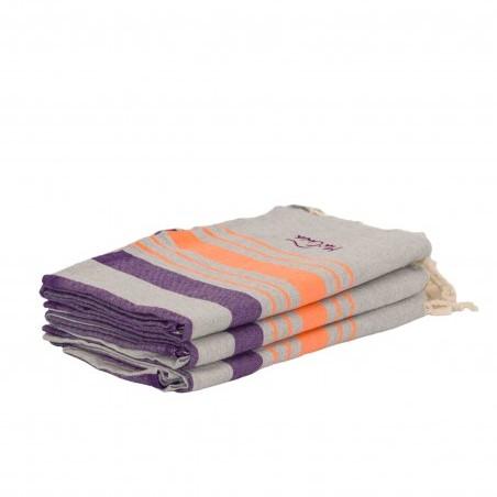 FOUTA TOALLA PAREO 2X1M GRIS NARANJA VIOLETA