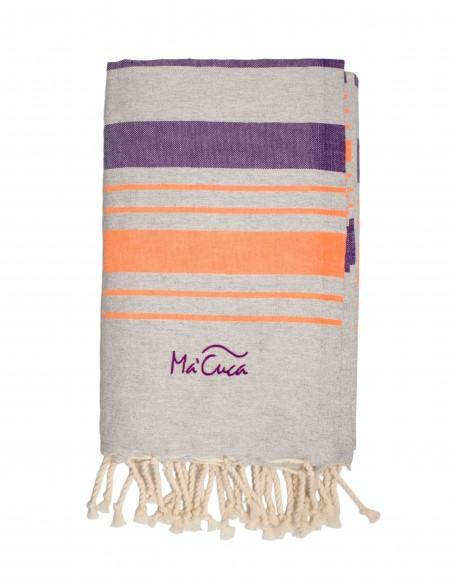 FOUTA TOALLA PAREO 2X1M GRIS NARANJA VIOLETA