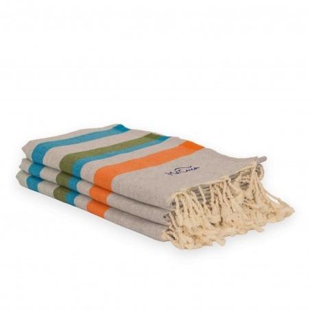 FOUTA TOALLA PAREO 2X1M GRIS CLARO NARANJA