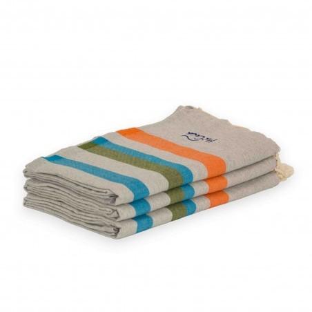 FOUTA TOALLA PAREO 2X1M GRIS CLARO NARANJA