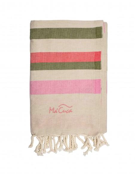 FOUTA TOALLA PAREO 2X1M BEIGE ROSA