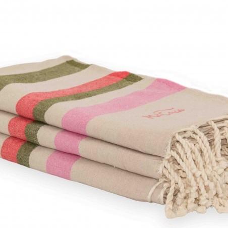 FOUTA TOALLA PAREO 2X1M BEIGE ROSA